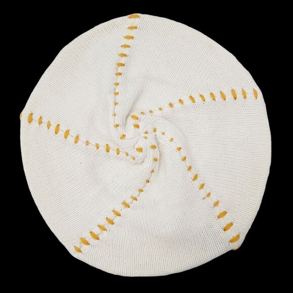 Vintage Accessories - 2/$20 Vintage Y2K White With Brown Pattern Knitted Hat Tuque Size: One size